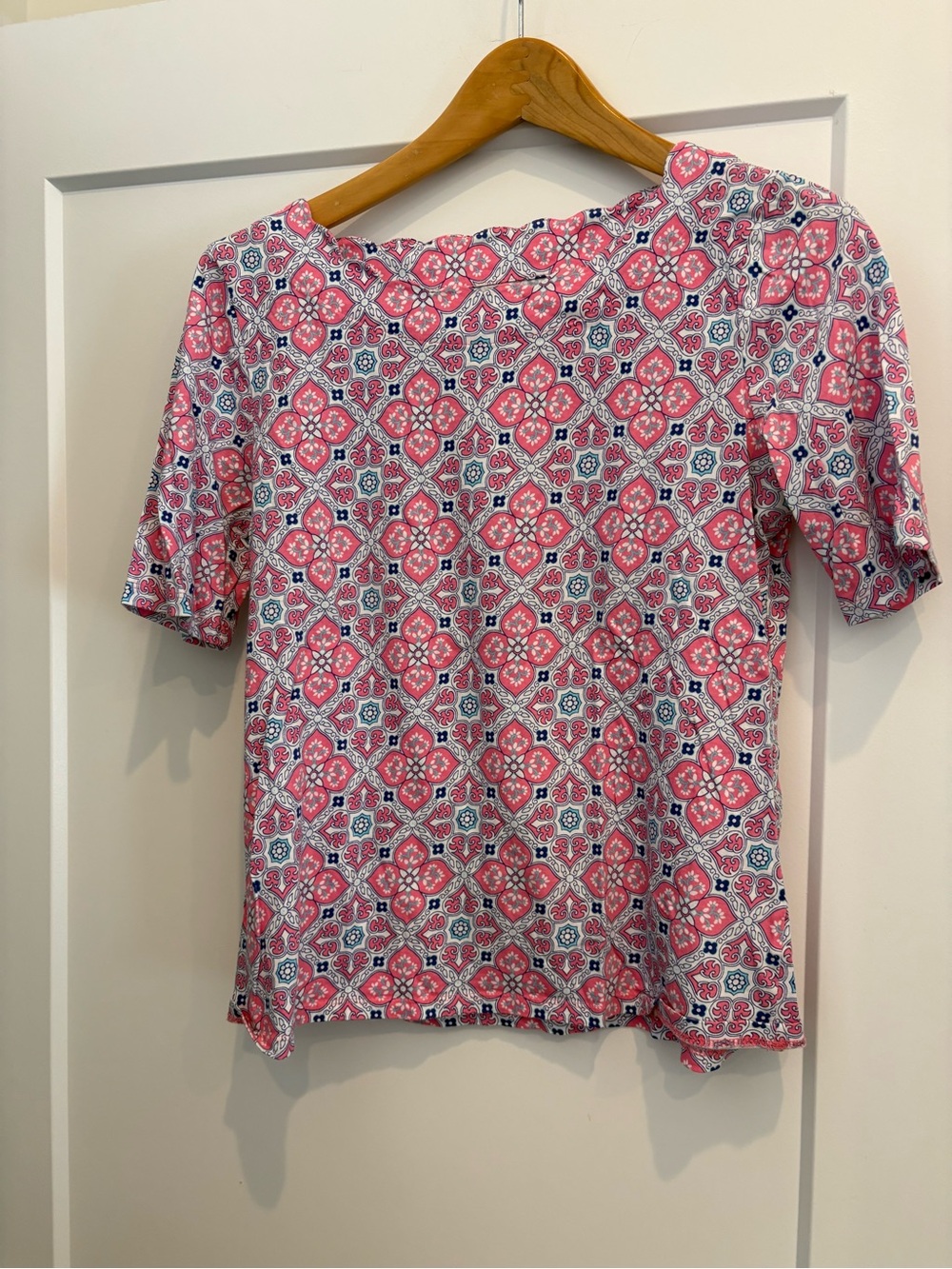 Talbots Pink Patterned Short-Sleeve Tee